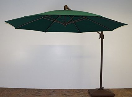 M952rb-101 11 Ft. Trigger Lift Cantilever Umbrella, Frame - Doro Brown, Canapy Forest Green