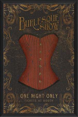 18932 Burlesque Show Corset Ready To Hang Artwork