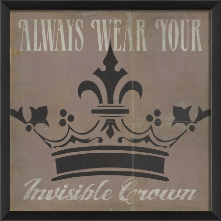 19194 Always Wear Your Invisible Crown Ready To Hang Artwork, Pink