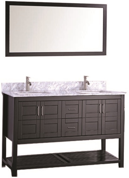 MTD-2160W Norway 60 in. Single Sink Bathroom Vanity Set, White
