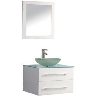 MTD-8114B-36W Cuba 36 in. Single Sink Wall Mounted Bathroom Vanity Set, White