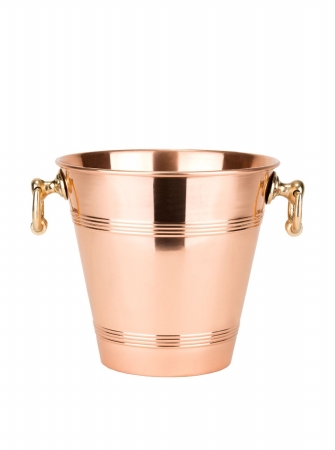1202 8.5 X 8 In. Solid Copper Wine Cooler With Brass Handle, 4.75 Quart