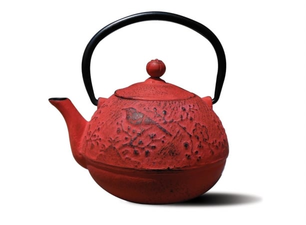 1028rd 24 Oz. Red Cast Iron Suzume Teapot