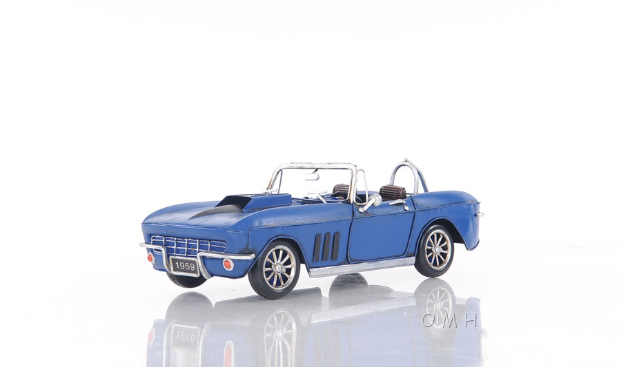 Aj039 Blue Chevrolet Corvette Sting Ray Sports Car