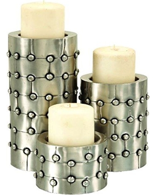 34233 11 X 7 X 4 H In. Metal Candle Holder, Set - 3
