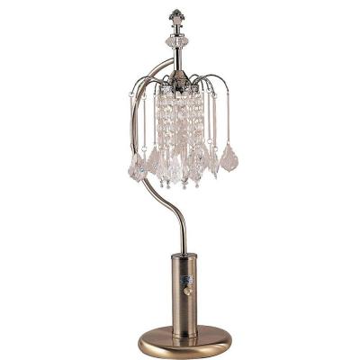 715ab 27 In. Ant Brass Table Lamp With Crystal Inspired Shade