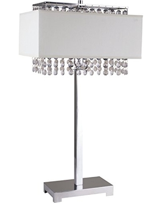 733wh White Square Crystal Inspiration Table Lamp