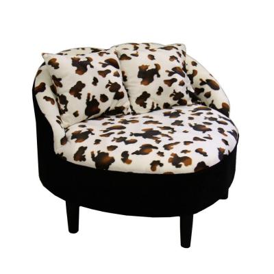 Hb4492 22 H In. Leopard Heart Accent Chair With 2 Pillows