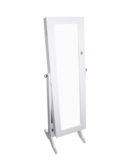 Th-6003wh 57 In. White Standing Mirror With Storage
