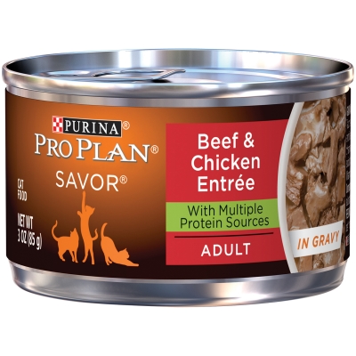 NP17017 Pro Plan Beef & Chicken Entree Cat Food, 3 oz. Cans
