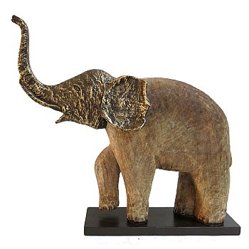 7714 Trompa Bronze, Wood Elephant