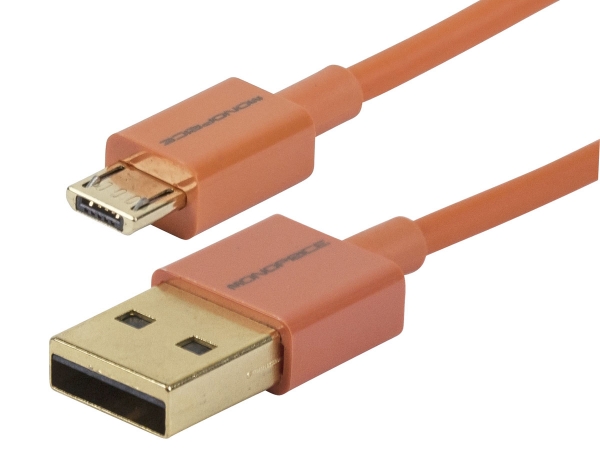 UPC 889028000069 product image for Monoprice 12009 Premium USB to Micro USB Charge & Sync Cable 6 ft. - Orange | upcitemdb.com