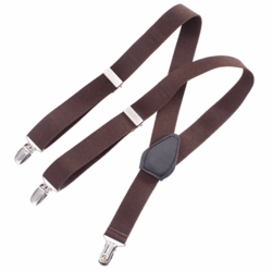 Cng-susp-brown-22 Kids Adjustable Elastic Suspenders - 22 In.