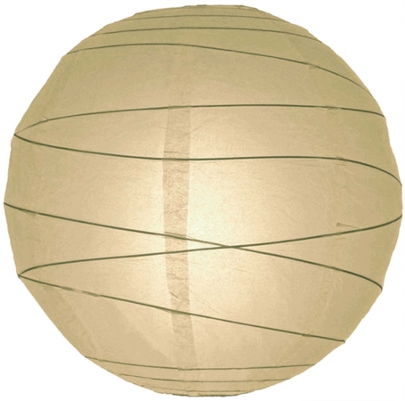 403915 Irregular Rib Round Paper Lanterns - Ivory - 24 In.