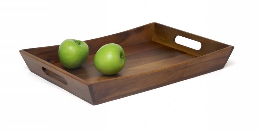 Lipper International 1165 Acacia Tray With Curved Sides