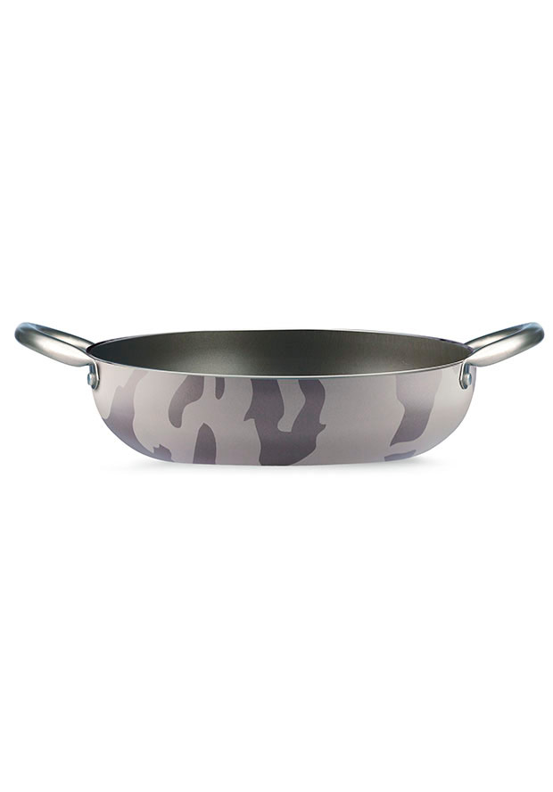 Lancaster Commercial Products 07pen8326 Camouflage Bio-ceramix Nonstick Jumbo Professional Skillet With Stainless Steel Side Handles, 12.5 In.