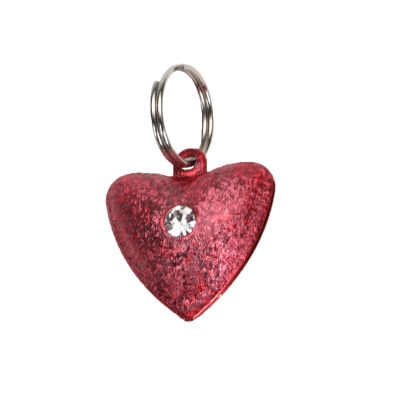 Co45137 Cat Bells Red Heart Collar Decoration