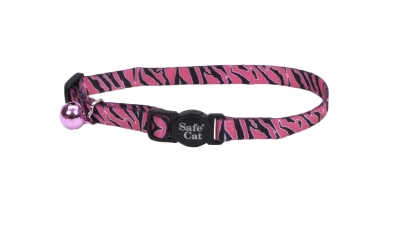 Fashion Safecat Collar, Pink Zebra - 12 In.