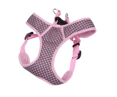 Pet Sport Wrap Adjustable Harness - Grey & Pink