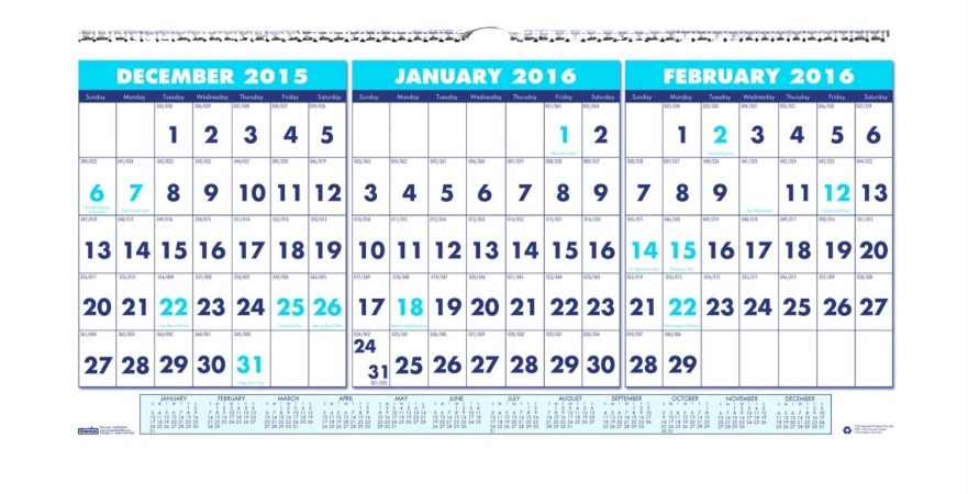 House of Doolittle HOD3647 Three Month Horizontal Wall Calendar Dec-Jan House of Doolittle HOD3647 Three Month Horizontal Wall Calendar Dec-Jan