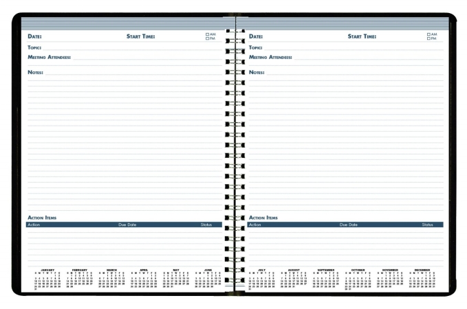 House of Doolittle HOD5838-92 Meeting Notes Planner Black Hard Cover House of Doolittle HOD5838-92 Meeting Notes Planner Black Hard Cover