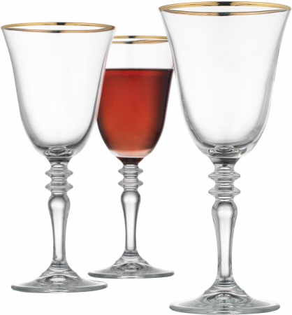 UPC 786460094796 product image for Home Essentials & Beyond 9479 9 oz. Cellini Red Wine Glass with Gold Rim | upcitemdb.com