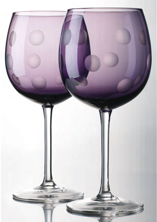 Home Essentials & Beyond 2357 18 Oz. Pulse Dots Wine Goblet - Purple
