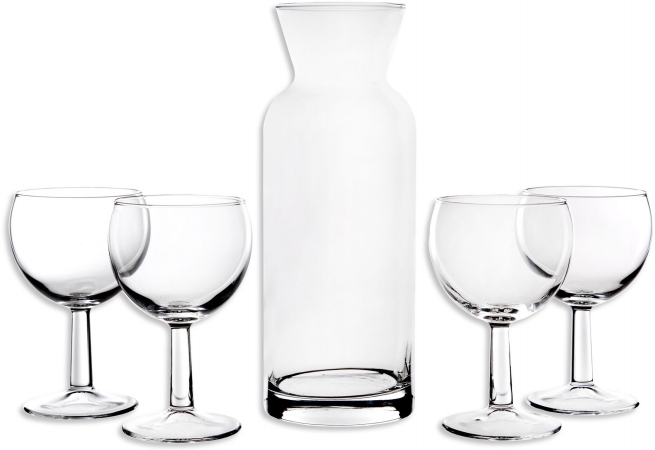 UPC 786460006966 product image for Home Essentials & Beyond 696 Red Series Carafe & Wine Glass Set - 5 Piece | upcitemdb.com