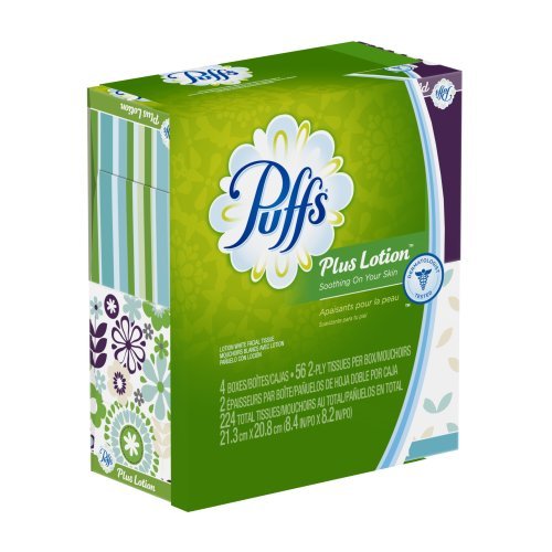 Pgc34899ct Puffs Plus Lotion Facial Tissues, Cube, 4 Boxes
