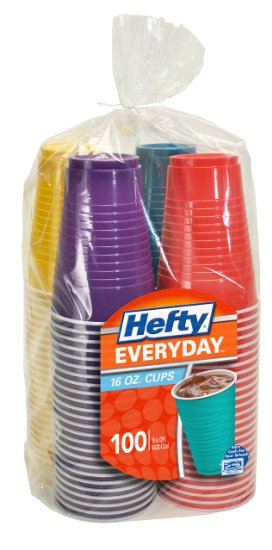 Rfpc21637 Hefty Everyday Assorted Colors Party Cups, 16 Oz.