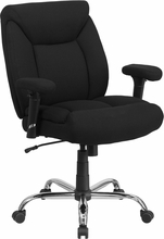 Go-2073f-gg Hercules Series Big & Tall Black Fabric Task Chair With Height Adjustable Arms