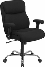 Go-2031f-gg Hercules Series Big & Tall Black Fabric Task Chair With Height Adjustable Arms