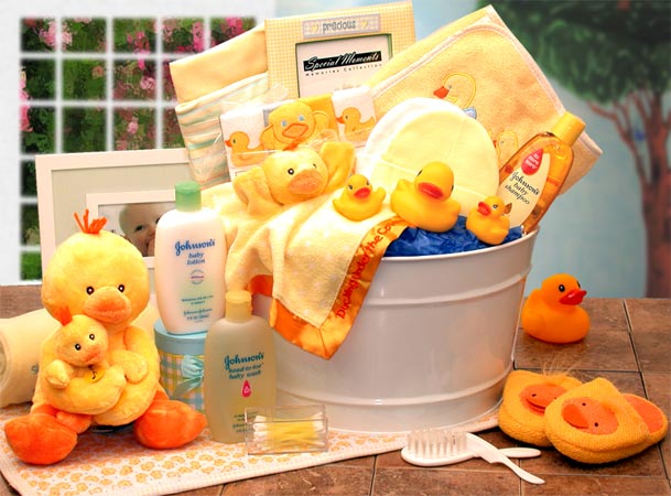 89091-y Bath Time Baby New Baby Basket - Yellow