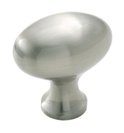 A01443 G10 Amerock Solid Brass 1.25 X 0.75 In. Oval Cabinet Knob, Satin Chrome