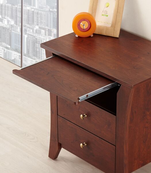 Ynj-1414-6 Eben Modern 2-drawer Nightstand, Vintage Walnut