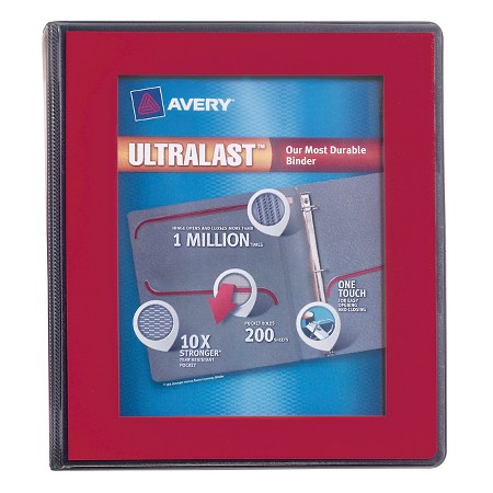 AVE79713 Ultalast View Binder W-1-Touch Slant Rings 1.5 in. Cap AVE79713 Ultalast View Binder W-1-Touch Slant Rings 1.5 in. Cap