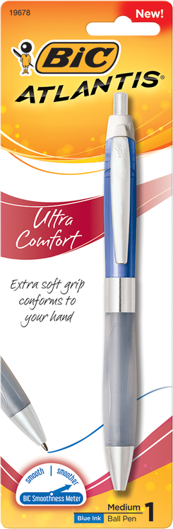 BICVCGUP11BE Atlantis Ultra Comfort Retractable Ballpoint Pen Medium Blue BICVCGUP11BE Atlantis Ultra Comfort Retractable Ballpoint Pen Medium Blue