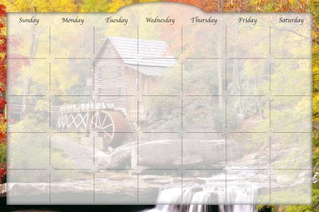 Biggies DC-WRW-36 Dry Erase Stickie Monthly Calendar - Water Wheel Biggies DC-WRW-36 Dry Erase Stickie Monthly Calendar - Water Wheel