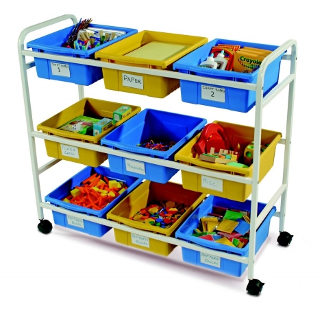 S Cc005-9-wby Multi-purpose Cart With Blue & Yellow Tubs