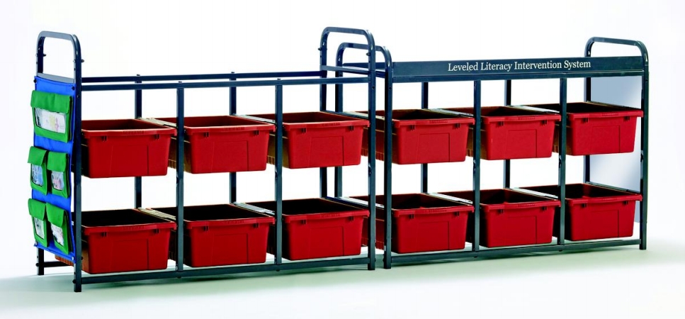 S Lls300-r Leveled Literacy System - Lesson Storage Organizer With Red Tubs