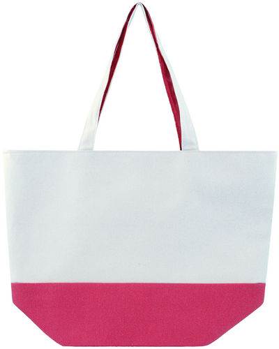 Cathrine Lillywhite Qt3496hpk Hot Pink 2 Tone Canvas Tote - 13 X 18 In.