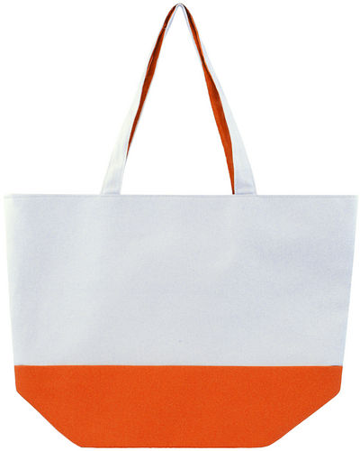 Cathrine Lillywhite Qt3496or Orange 2 Tone Canvas Tote - 13 X 18 In.