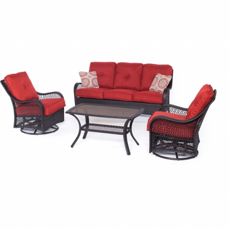 Orleans4pcsw-b-bry Orleans 4 Piece Seating Set - Berry