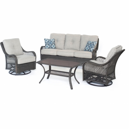Orleans4pcsw-g-slv Orleans 4 Piece Seating Set - Silver