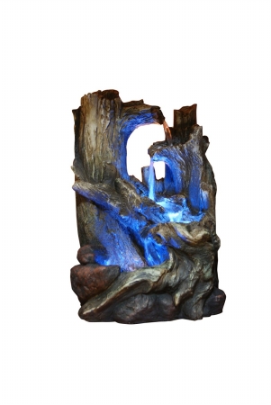 Win786s 14 In. Tree Trunk Tabletop Fountain With Led Light