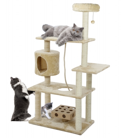 Furhaven 96500 Cat Deluxe Playground With Cat- Iq And Rope