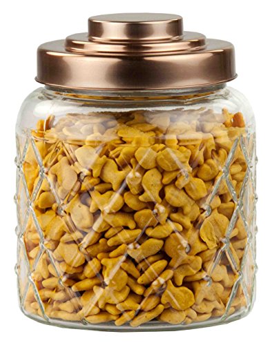 Gj44500 Glass Jar With Copper Top, Small