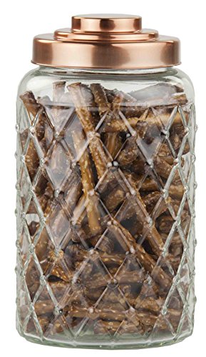 Gj44502 Glass Jar With Copper Top, Large