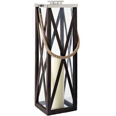 Tkcr10x32sspn 10 X 32 In. Driftwood Cross Lantern With Candle