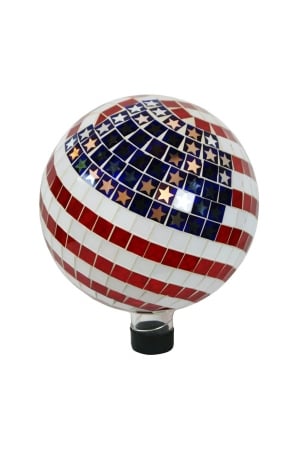 Grs688 10 In. Mosaic American Flag Gazing Ball